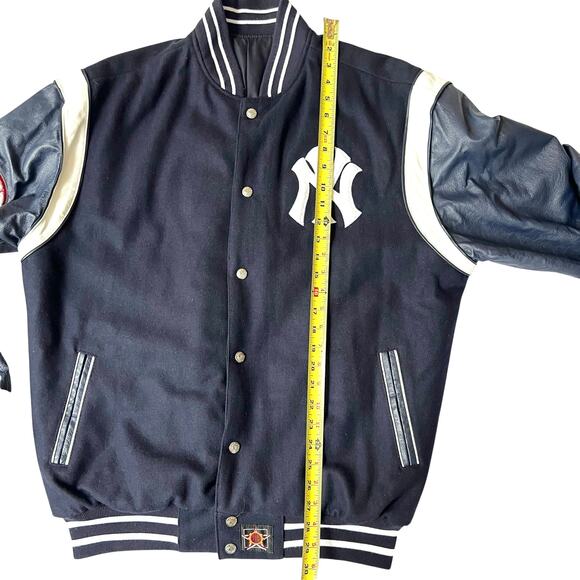 Vintage 1990s New York Yankees Reversible Varsity Jacket by JH Design –Sz Medium - Picture 5 of 16